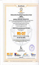 Certificate of MSCIT 2015